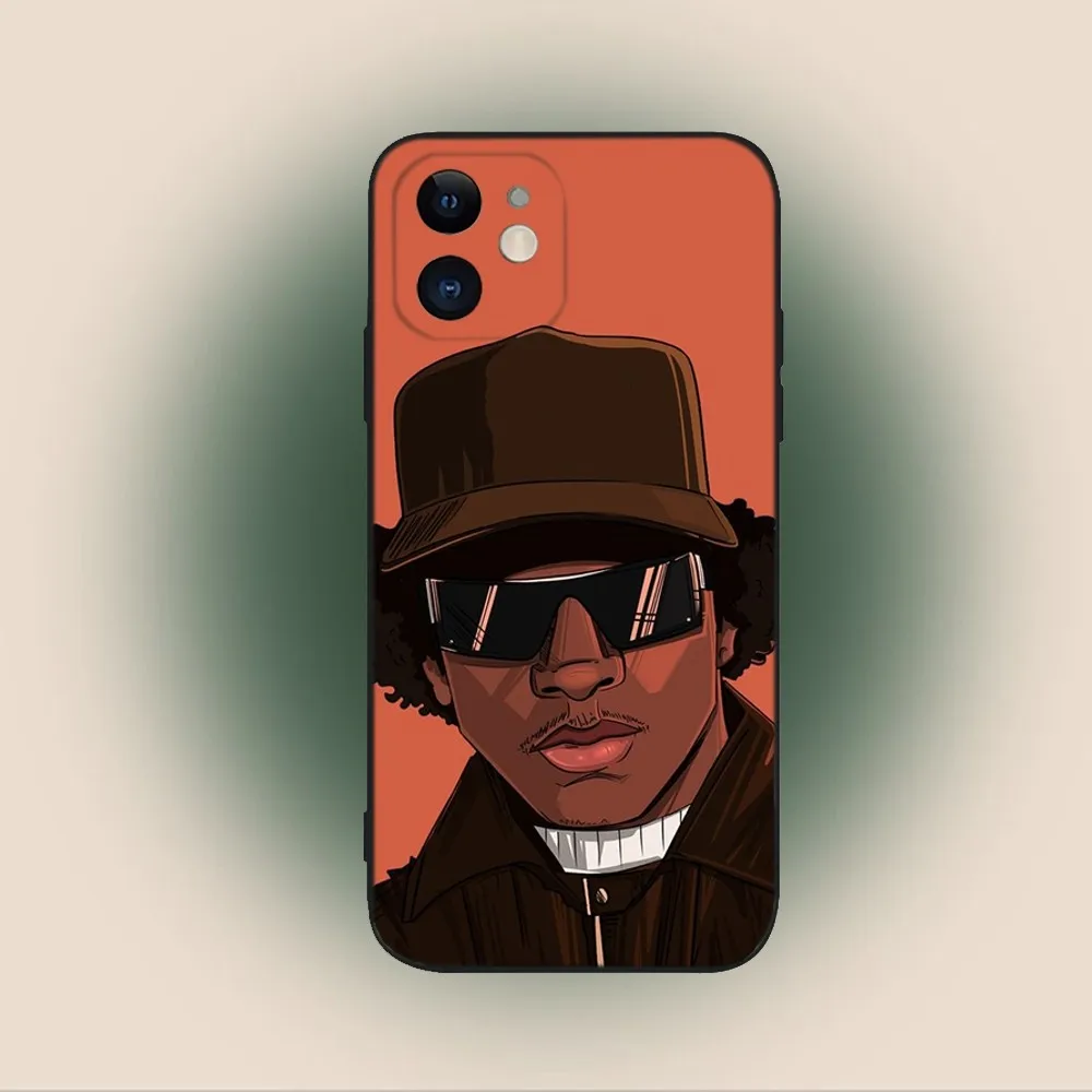 E-Eazy E Rapper Phone Case For iPhone 15,14,13,12,11,Plus,Pro Max,XS,X,XR,SE,Mini,8,7 Soft Silicone Black Cover