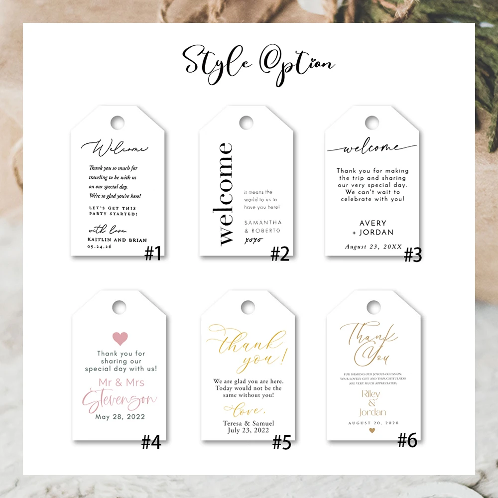 Personalised 100pcs Thank you Tags for Wedding Guests Party Shower Welcome Gift Tags Decor Favor Candy Boxes Cupcake Paper Tags