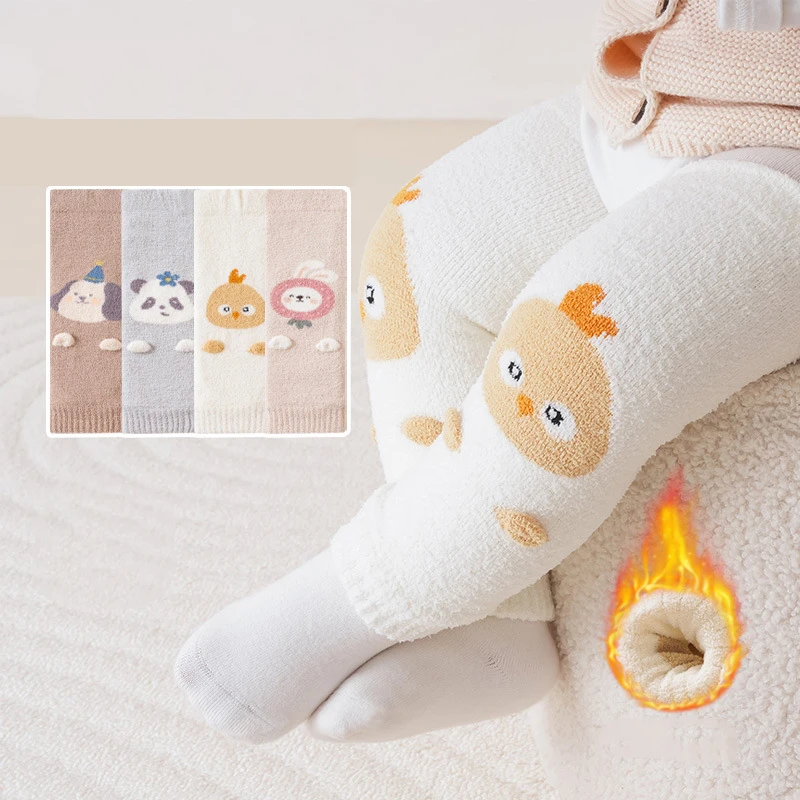2/4 Pairs Baby Knee Protection Pads Crawling Long Leg Warmers Winter Thick Thermal Toddlder Knee Pads for Boys Girls