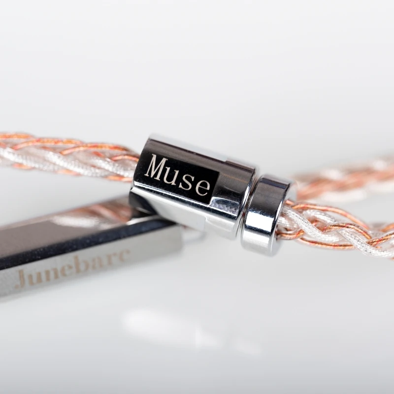 

Кабель для апгрейда наушников JUNEBARC Muse HiFi с балансным разъемом 4,4 мм, гибридный медно-серебряный плетеный кабель для высококачественных наушников.