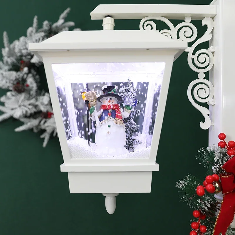 Navidad Poste Musical Natal Christmas Light Snowing Vertical Christmas Lantern Large Christmas Lamp And Lamp