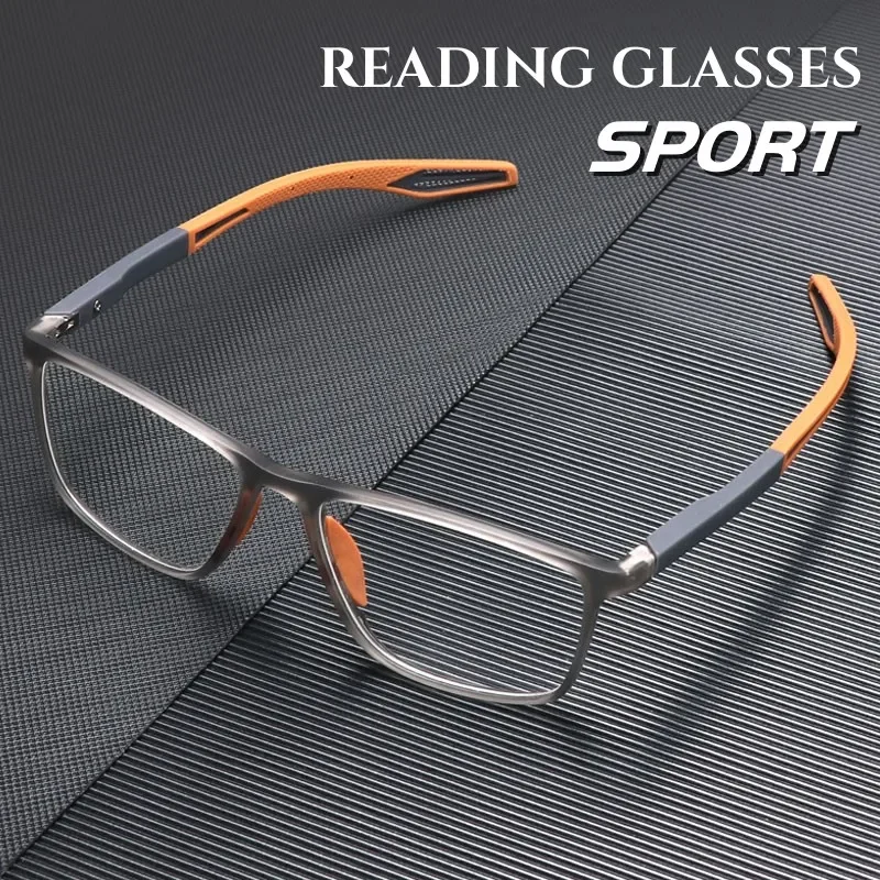 TR90 Sport Reading Glasses Men Ultralight Anti Blue Light Presbyopia Eyeglasses Men's Hyperopia Optical Eyewear Diopters