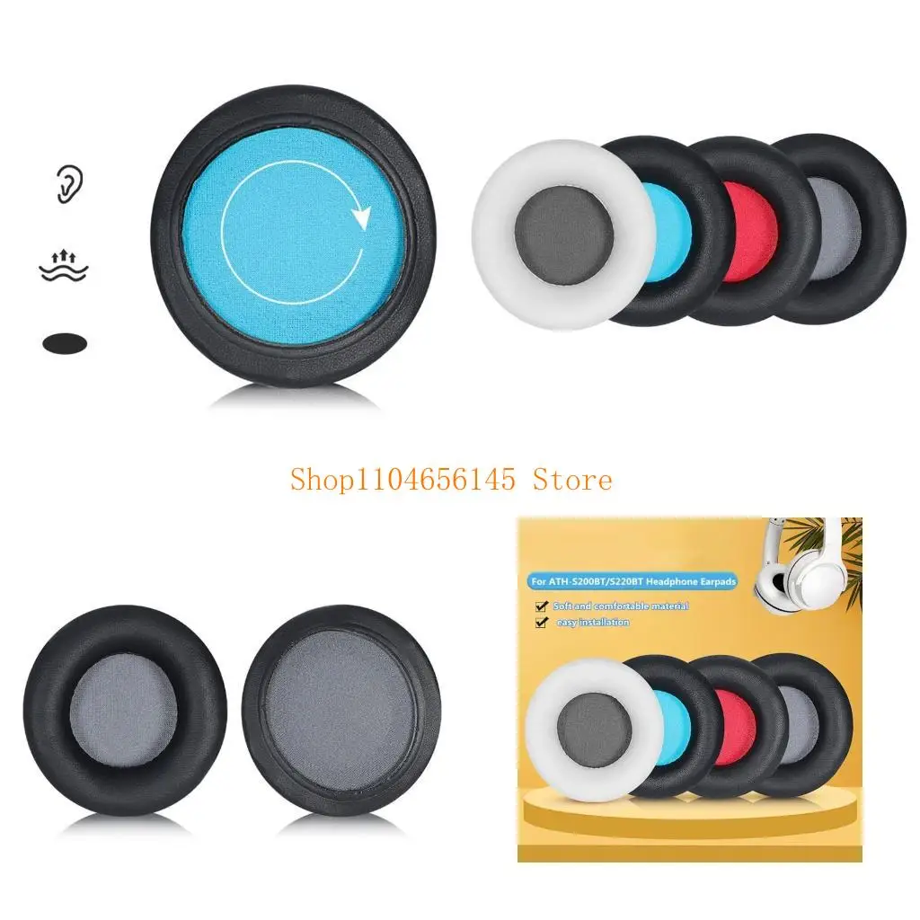 2 قطع استبدال الإسفنج وسادة رغوة الذاكرة سماعة وسادات الأذن بطانة للأذن لينة لسماعة الألعاب ATH-S200BT ATH-S220BT