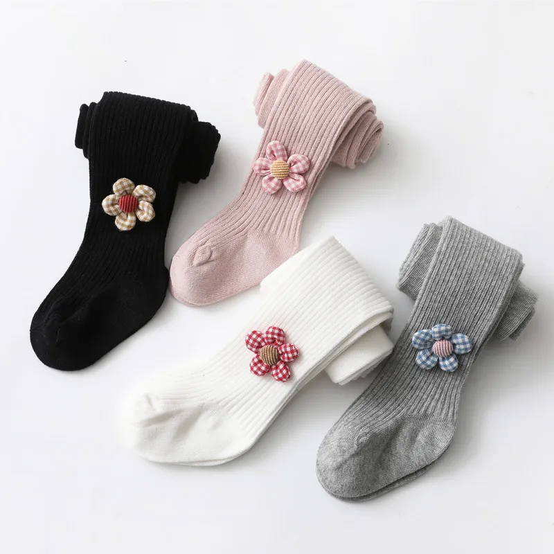 Fashion Flower Girls Pantyhose Spring Autumn Cotton Baby Tights Girls Leggings Kids Children Tights Socks 1-8Years