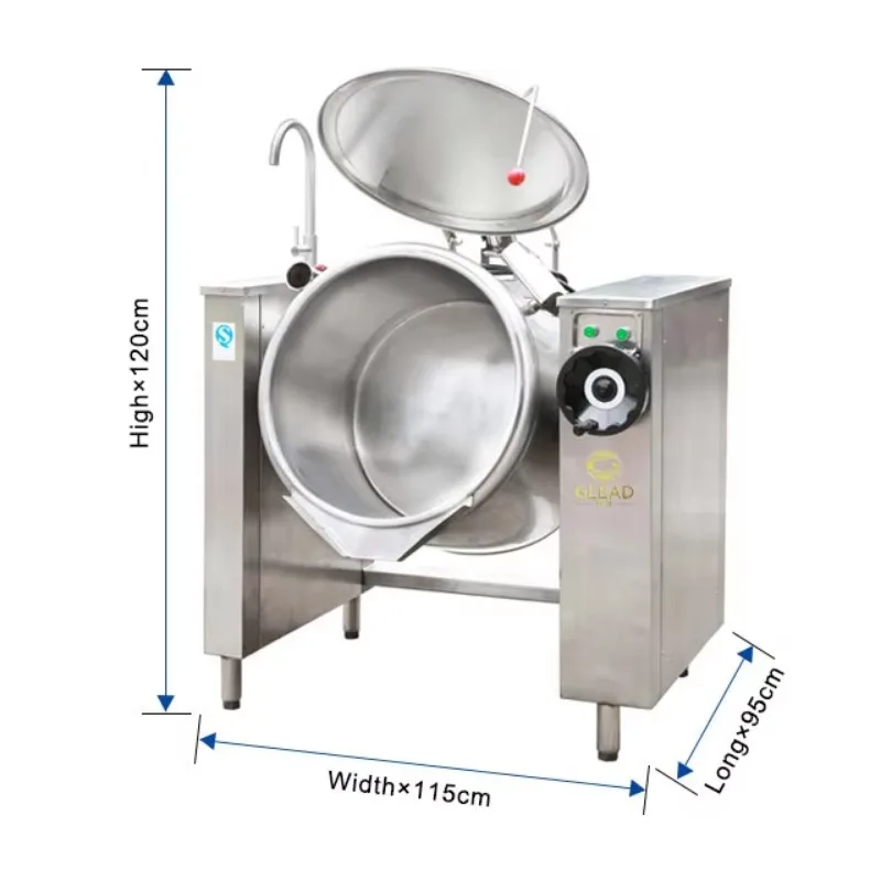 Latest Electric Tilting Steam Kettle Stockpot Tilting Soup Pot Commercial Hot Soup Kitchen Equipment