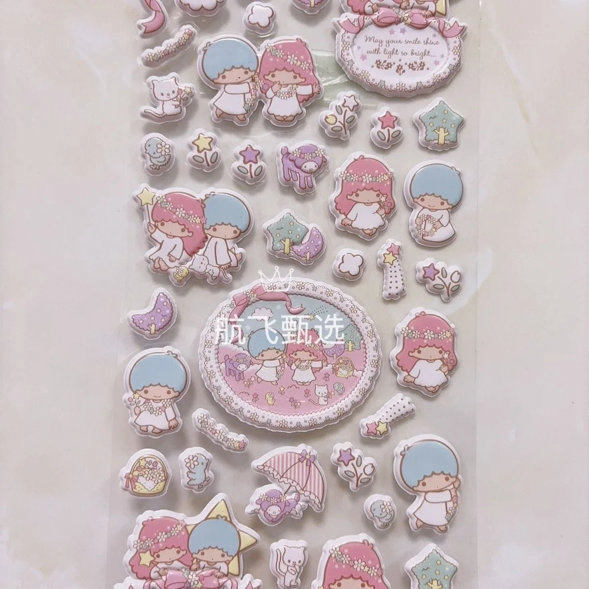 عشوائي 2 قطعة سانريو ليتل Twinstars ثلاثية الأبعاد فقاعة ملصقات للإبداع Diy بها بنفسك سطح المكتب الديكور جراب هاتف ملصقات مكافأة لعبة