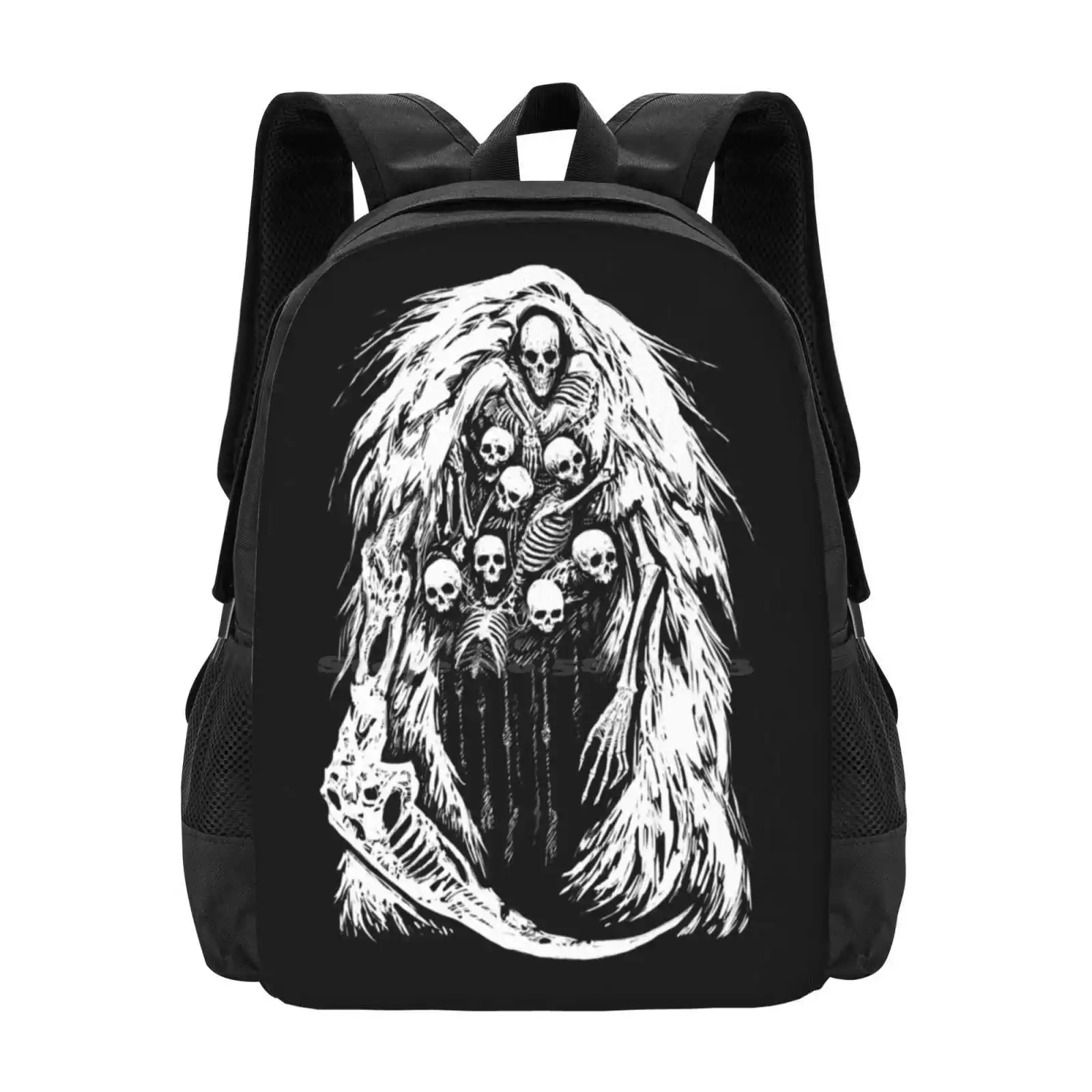 The Gravelord Pattern Design Laptop Travel School Bags Gravelord Nito Dark Souls Skeletons Skulls Bones Spooky Scary Horror