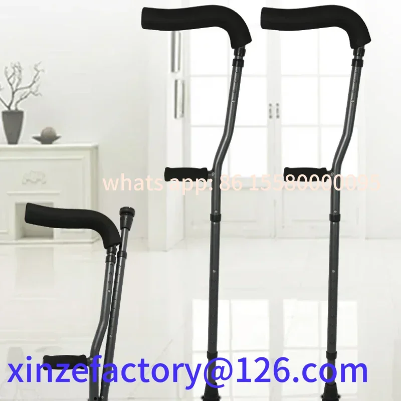 

Customizable Premium F-Type Dual Underarm Crutches, Foldable & Non-Slip, Adjustable Mobility Aid