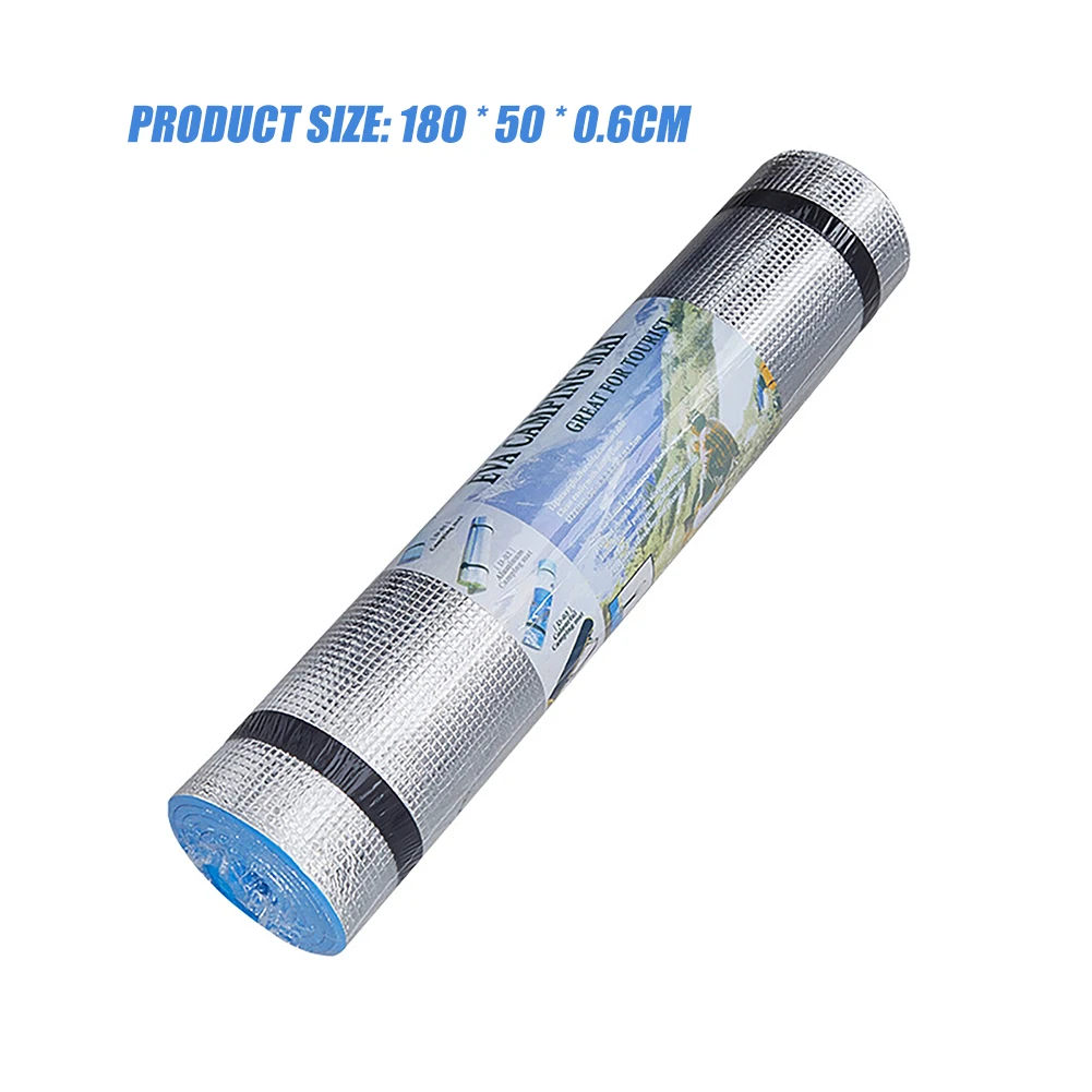Outdoor Camping Mat Air Mattress Picnic Blanket Picnic Mat Pads Dampproof Beach Mat 180*50*0.6cm Aluminum Foil Mat Camping