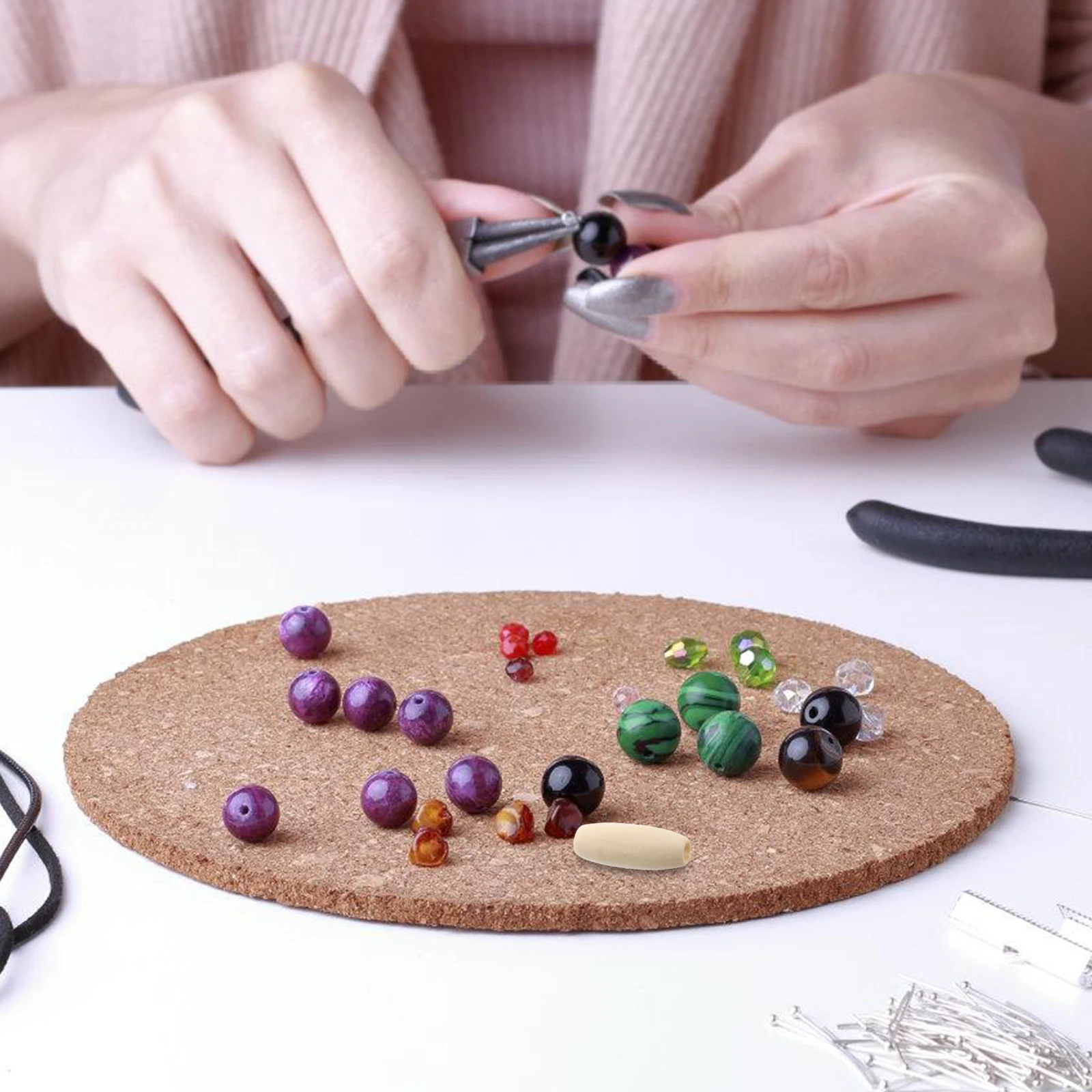 150 قطعة خشبية بيضاوية طبيعية خشب القيقب ثقب كبير برميل Diy بها بنفسك الحرف صنع المجوهرات ستائر الباب حقيبة الزينة فاصل