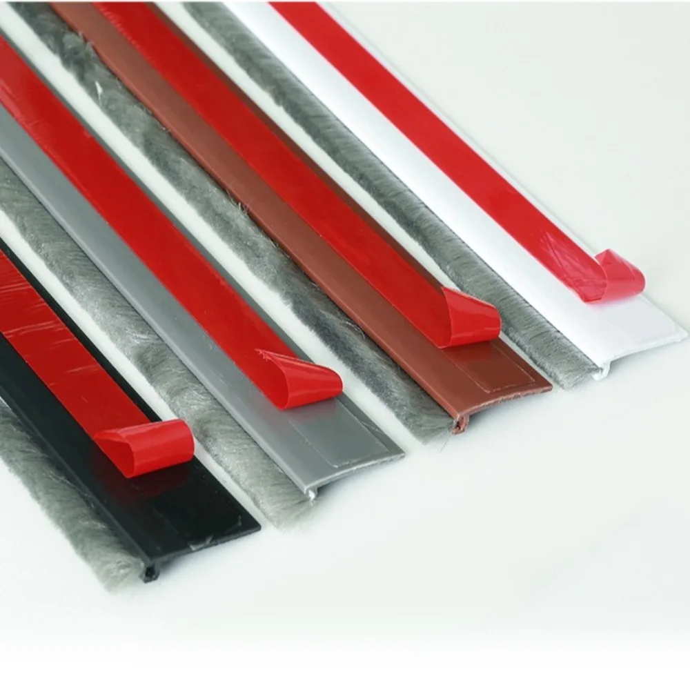 سدادة مسودة ذاتية اللصق تحت الباب عازلة للهواء الساخن أو البارد عازلة للضوضاء نافذة الختم مع فرشاة 39 "L/2" W #4