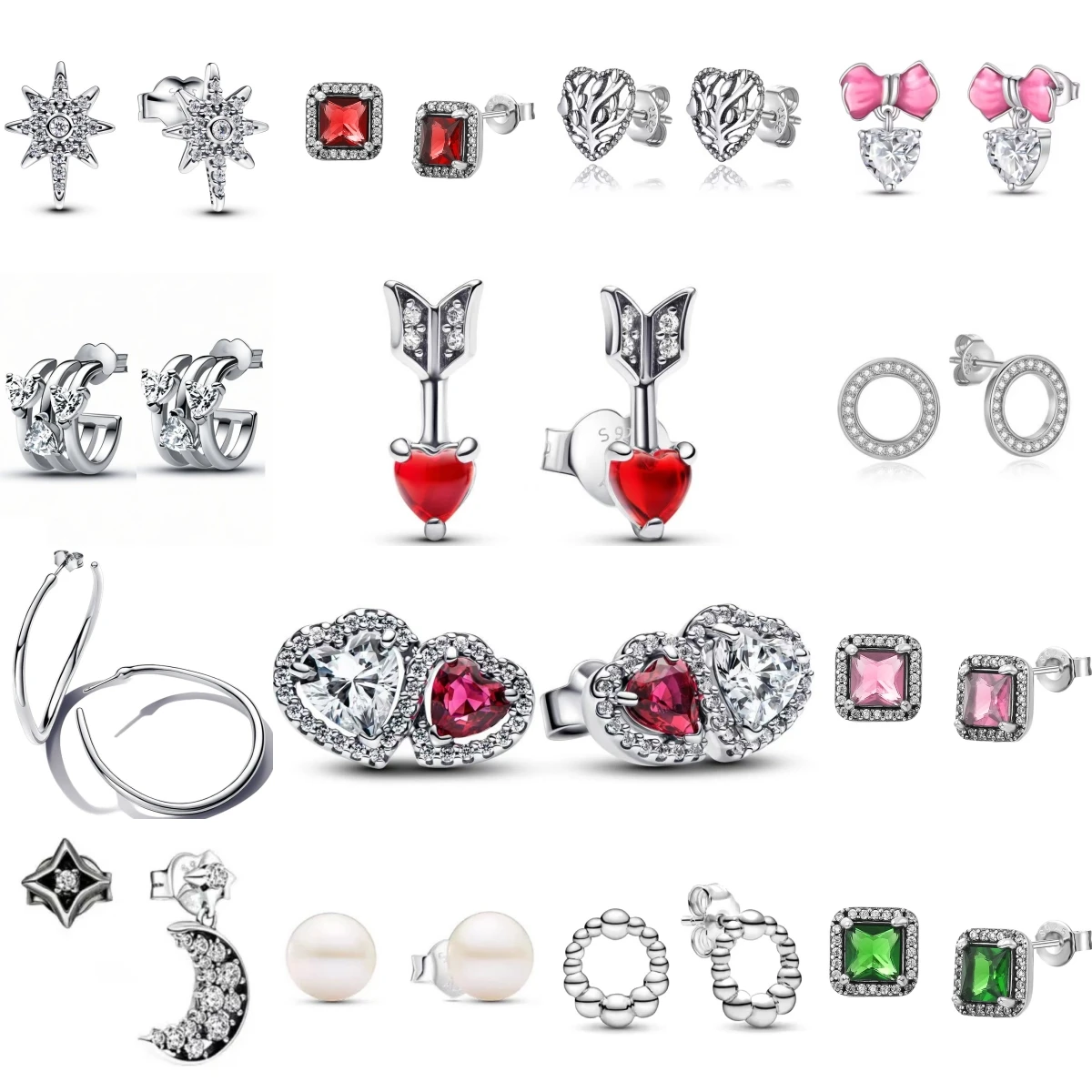 قلوبين من الحب شكل الزركون المرأة أقراط وأقراط للنساء مجوهرات تيكي الأطواق أقراط الحفلات الأشياء من 1 دولار هدية