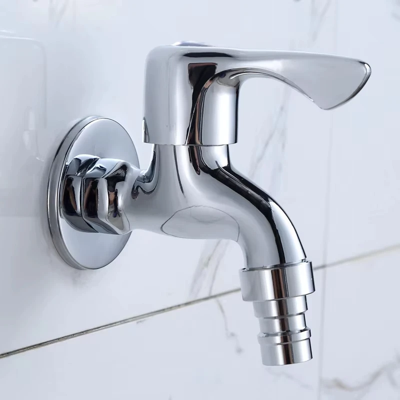 صنبور صنبور جميع صنابير الغسالة النحاسية 4 نقاط صنابير الحائط صنابير الحديقة الخارجية G1 / 2 شخص يفتح الصنبور بسرعة #6