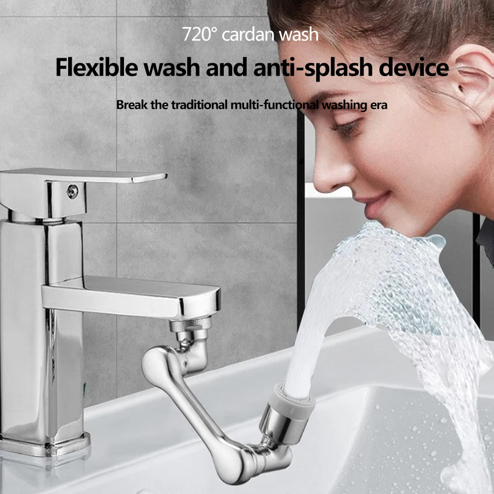 ABS plastic Universal 1080 °Swivel Robotic Arm Swivel Extension Faucet Aerator Kitchen Sink Faucet Extender 2Water Flow Mode