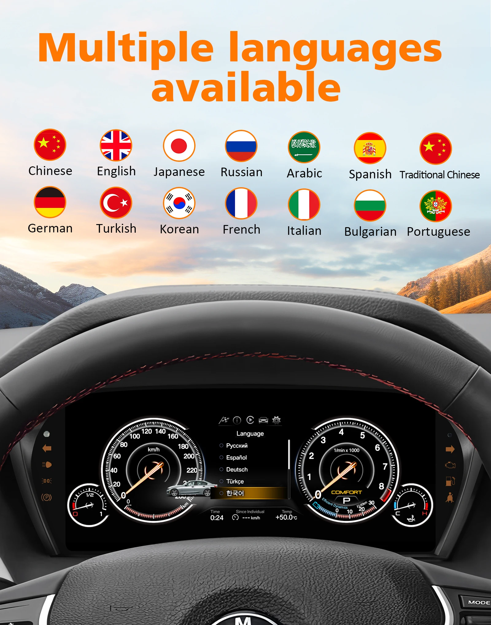 Hizpo Digitales Auto-Armaturenbrett für BMW 1/2er Serie F20/F52/F22/F23/F44/F45 für BMW X1/X2 F48/F49/F39 10 Zoll LCD-Panel Tachometer – Detail 8