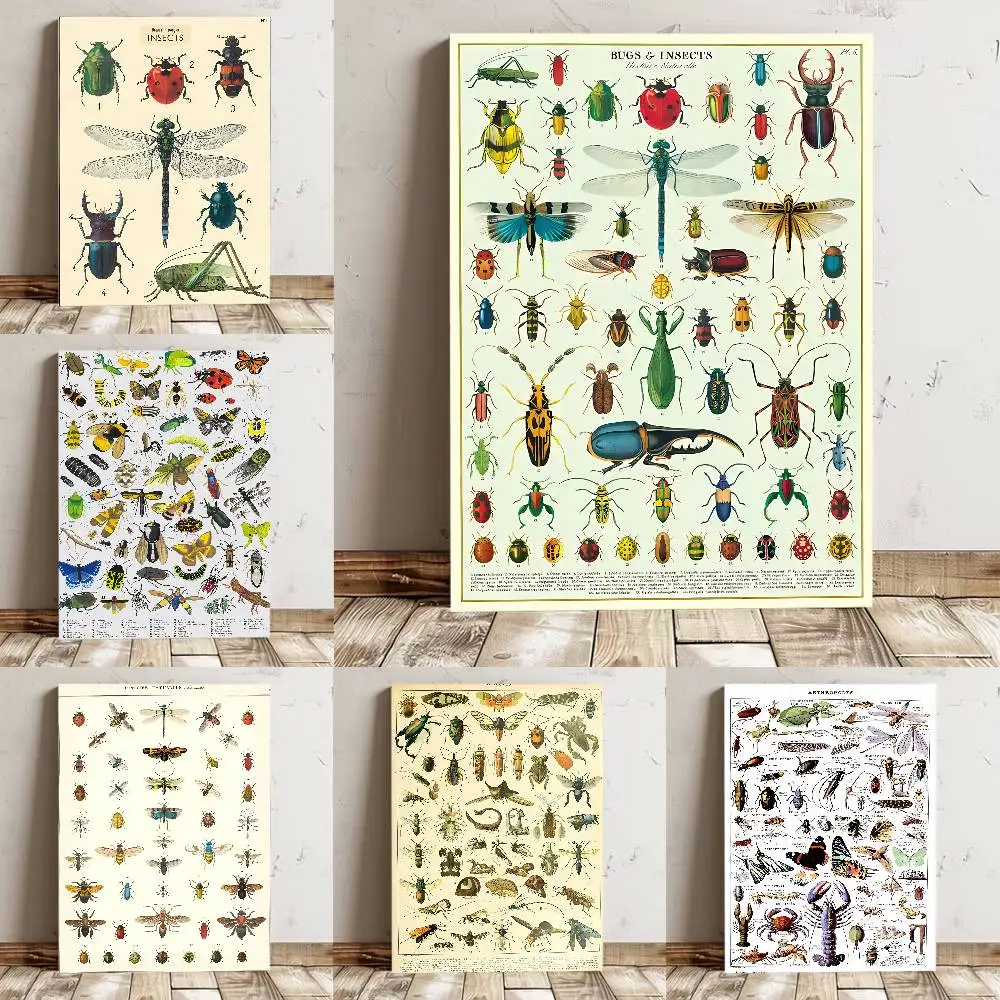 Tier-Insekten-Poster, hochwertiger Druck, wasserdicht, Wandkunst-Aufkleber für Bar, Wohnzimmer, Dekor, Geschenk