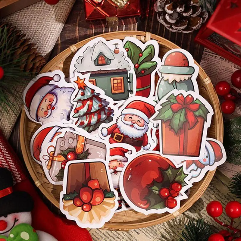 50pcs Weihnachten Kinder Spaß Papier Aufkleber hausgemachte Buchhaltung Aufkleber auf Laptop dekorative Scrap booking DIY Weihnachts dekoration