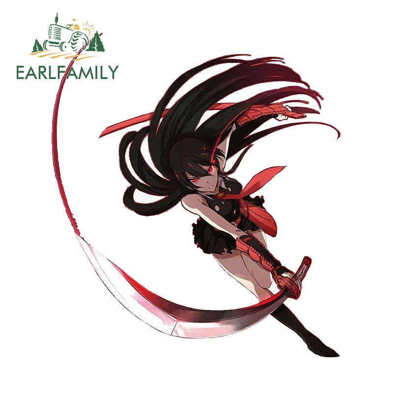 EARLFAMILY 13cm x 11.5cm Akame ga Kiru Car Stickers Waterproof Sunscreen Decal Laptop Windows Caravan Bumper Car Door Protector