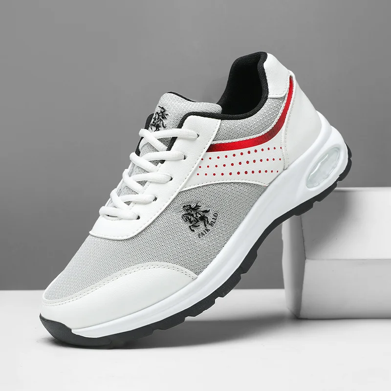 

2025Новые мужские кроссовки для бега, летняя дышащая нескользящая повседневная спортивная обувь, модная универсальная кожаная повседневная обувь Tenis Masculino