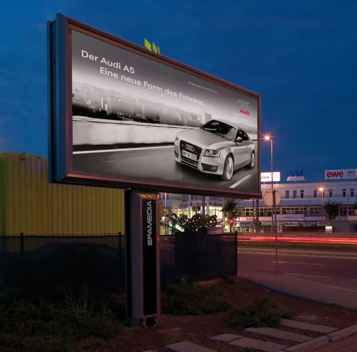 Outdoor Backlit Rotating Posters Advertising Scrolling Billboard with Steel Frame W4m X H2.3m