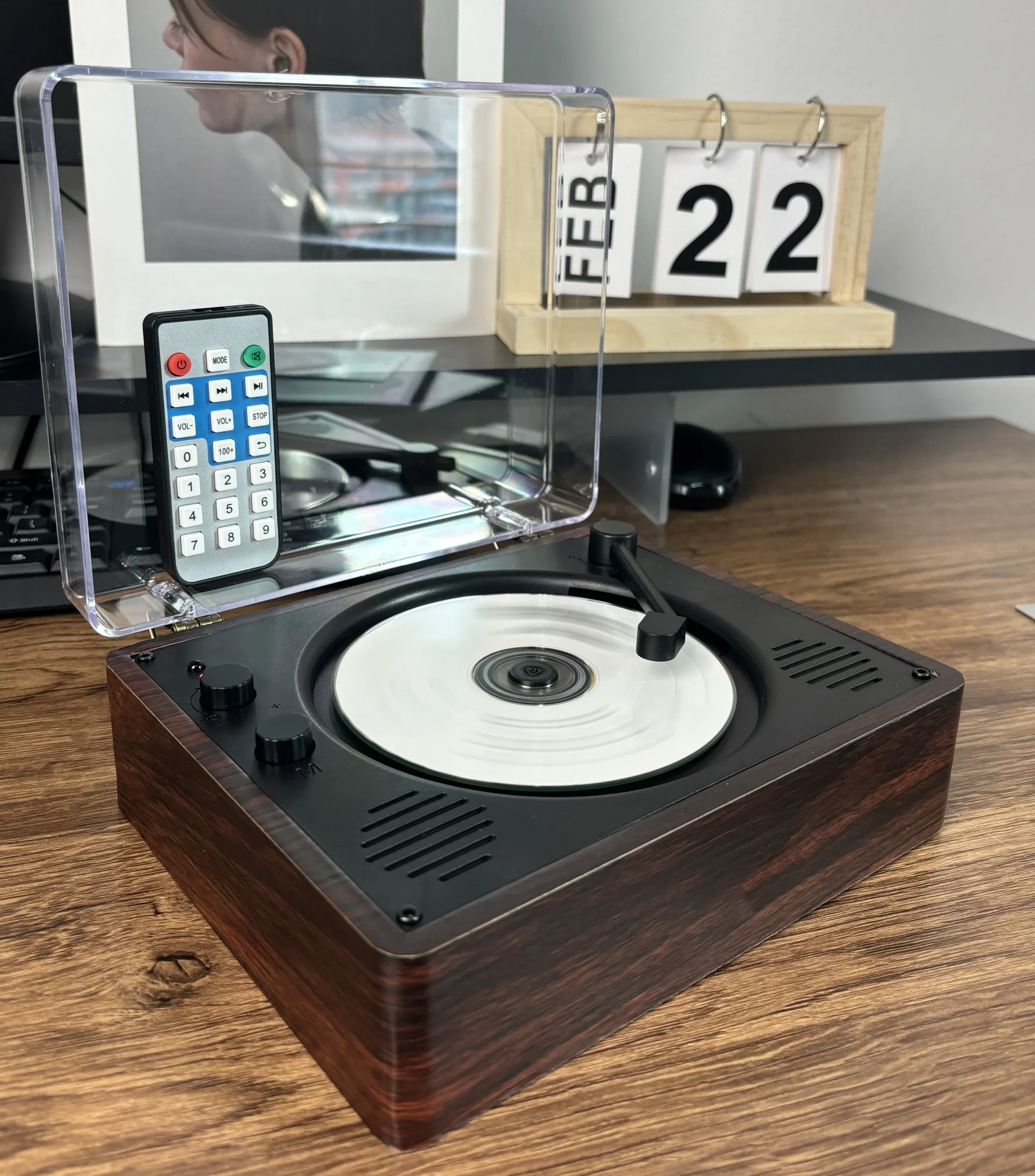 레트로 CD 머신 오디오 통합 앨범 청취 플레이어, 블루투스 스피커, 비닐, CD, 블루투스, USB, 충전식 버전 지원