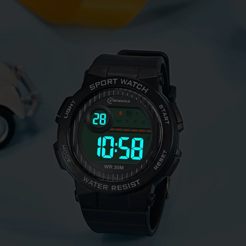 Relojes deportivos para niños OHSEN, reloj de pulsera electrónico de silicona rosa resistente al agua hasta 50M, cronómetro, reloj Digital para niños y niñas