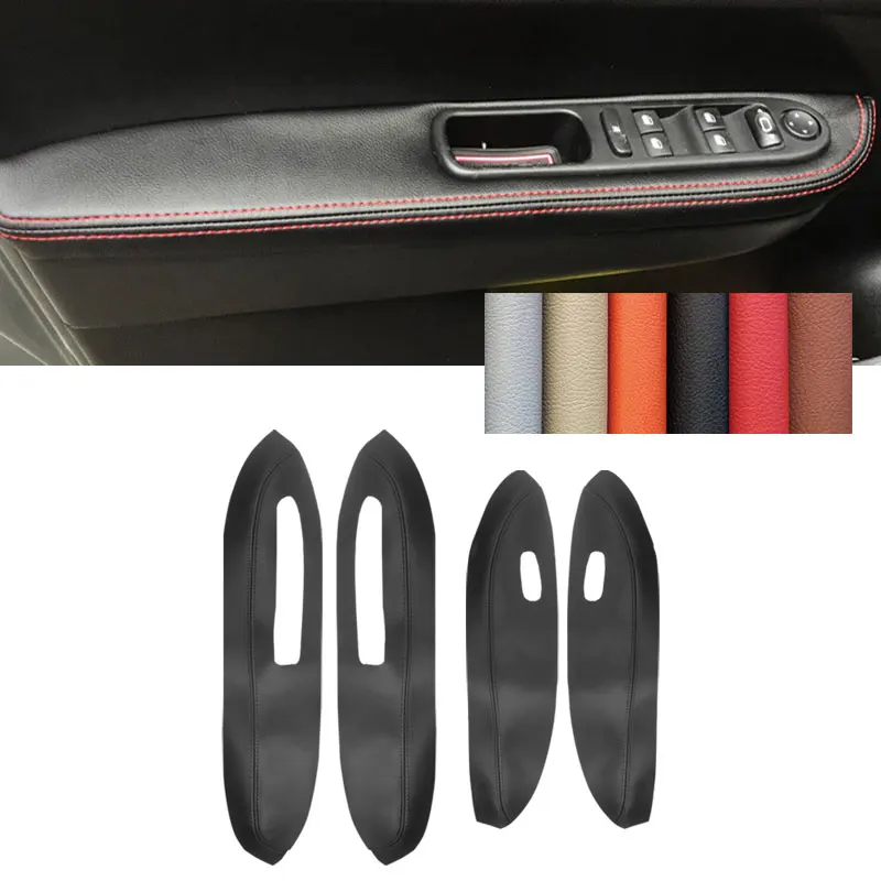 Leather Door Armrest Cover For Peugeot 307 2004 2005 2006 2007 2008 2009 2010 2011 2012 2013 Car Door Armrest Panel Cover Trim
