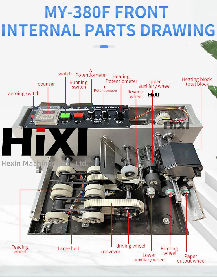 MY-380F Dry-Ink/Solid Ink Coding Date Printing Machine Spare Parts Character Holder/Shaft/Wheel Core/Letters parts