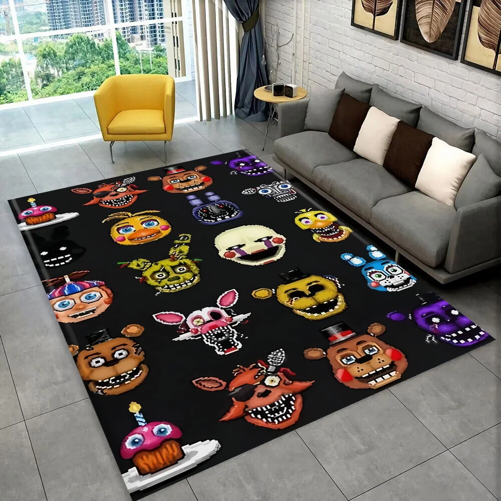3d jogo de terror F-FNAF freddy filme tapete para sala de jogos quarto sala de estar sofá decoração de casa, tapete de área antiderrapante presente