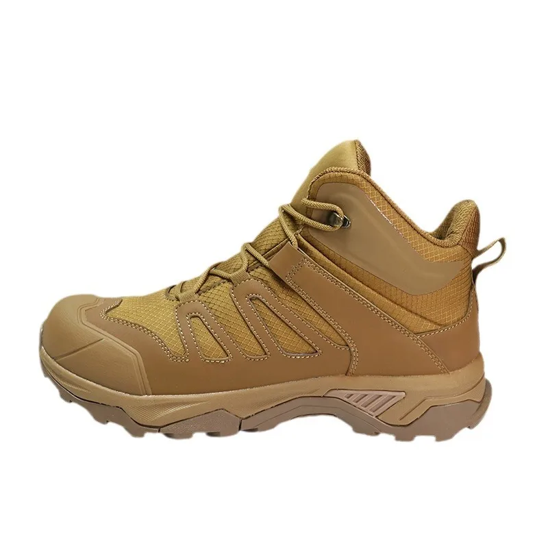 New Wolf Brown Combat Boots Breathable and Durable Rocket Training Mid Top Mountaineering Shoes