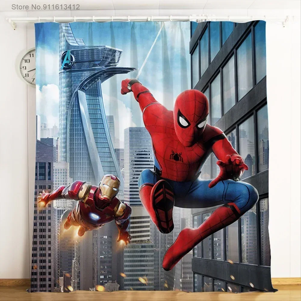 Cartoon Curtain Spiderman Blackout Curtain Window Valance Drapes for Living Room Home Textiles Bedroom Decoration