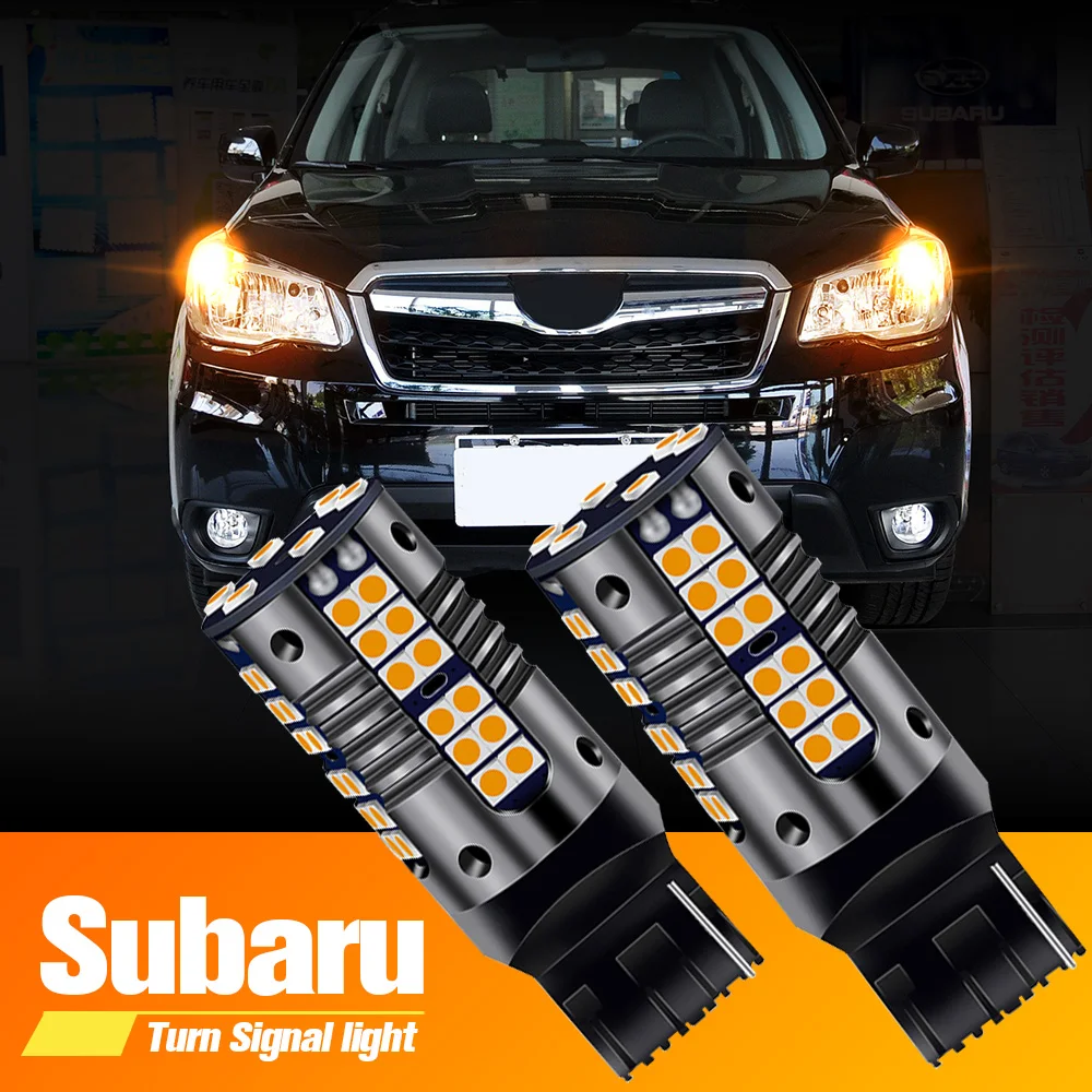 2pcs LED Turn Signal Light Blub Lamp WY21W T20 7440A Canbus For Subaru BRZ Forester Impreza Legacy Levorg Outback Trezia XV