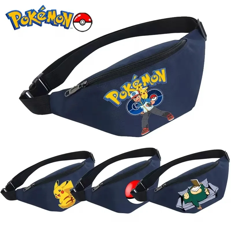 

Anime Pokemon Pikachu Sports Chest Bags for Childrens Outdoors Waist Packs Phone Keys Storage Bag Running Crossbody Bag Gifts