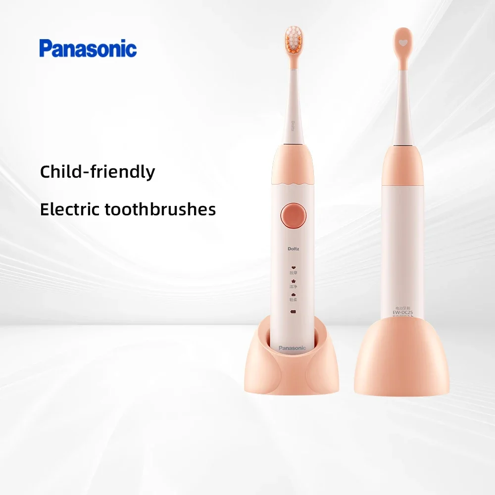 Panasonic Kids Electric Toothbrush - 3 Modes - For Kids - Type-C Charging - Soft Brush Wire - With Replacement Brush Heads