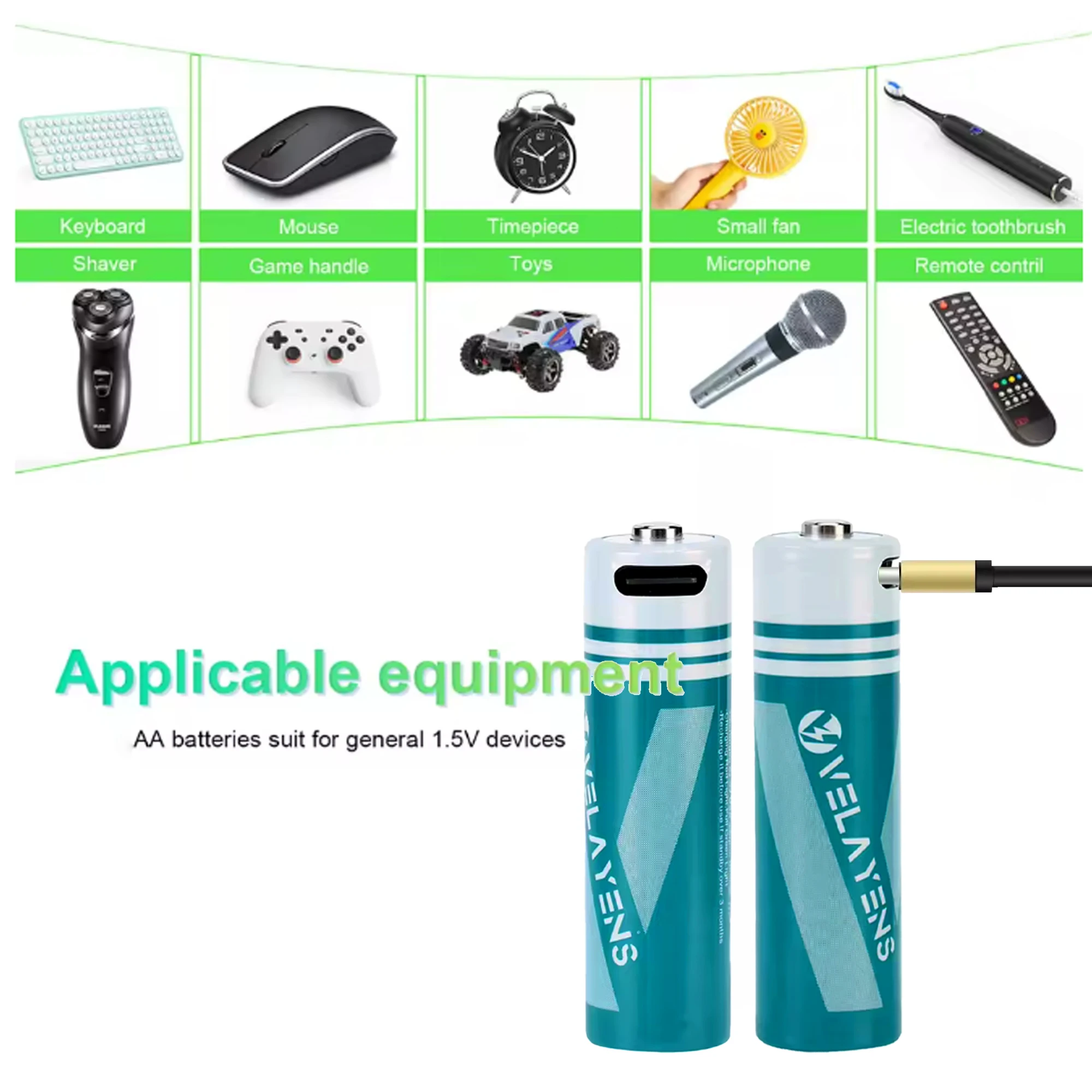 

НОВИНКА 2026: Перезаряжаемая батарейка АА 1.5В, реальная емкость 2200 мАч (без завышенной номинальной мощности) для пультов ДУ, мышей, камер, игрушек