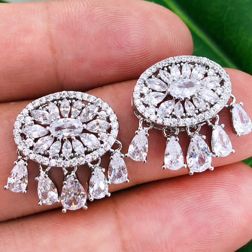 

Missvikki Romantic Charm Cute Earrings Women Female Girl Trendy Shiny Jewelry Statement Stud Earrings New Design Fashion Gift