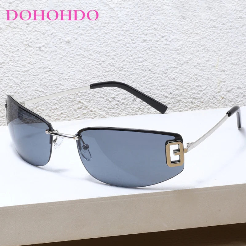 

Fashion Metal Rimless Y2K Hip-hop Women Sunglasses Luxury Design Punk Eyewear Men Outdoor Travel Sunglasses Unisex Lentes UV400