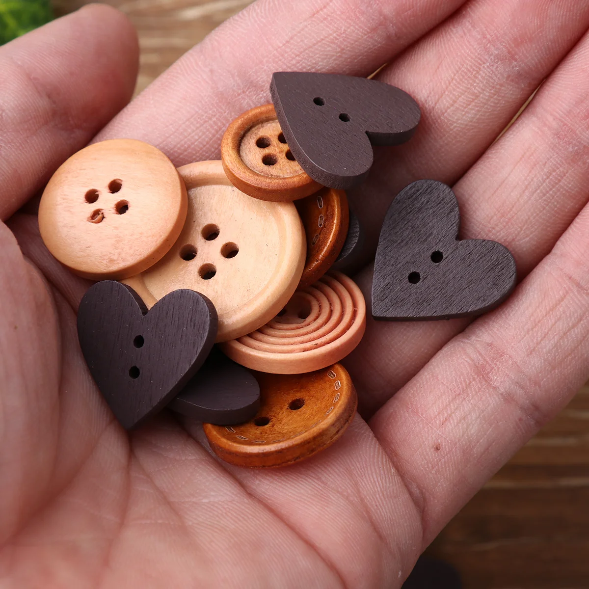 

Pack of Wooden Sewing Buttons Coffee Colorful Variety for Scrapbooking DIY Craft Wedding Decoration Christmas Sew