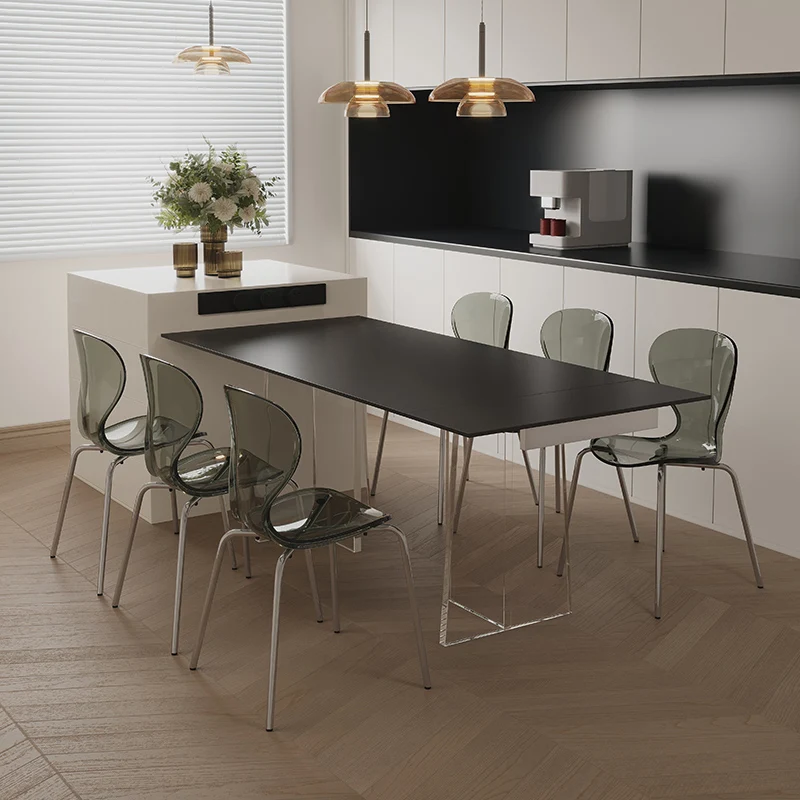 كرسي النمل المنزلية البسيطة الإنترنت كرسي المشاهير الشمال الحديد المطاوع الفولاذ المقاوم للصدأ كرسي الطعام الشفاف