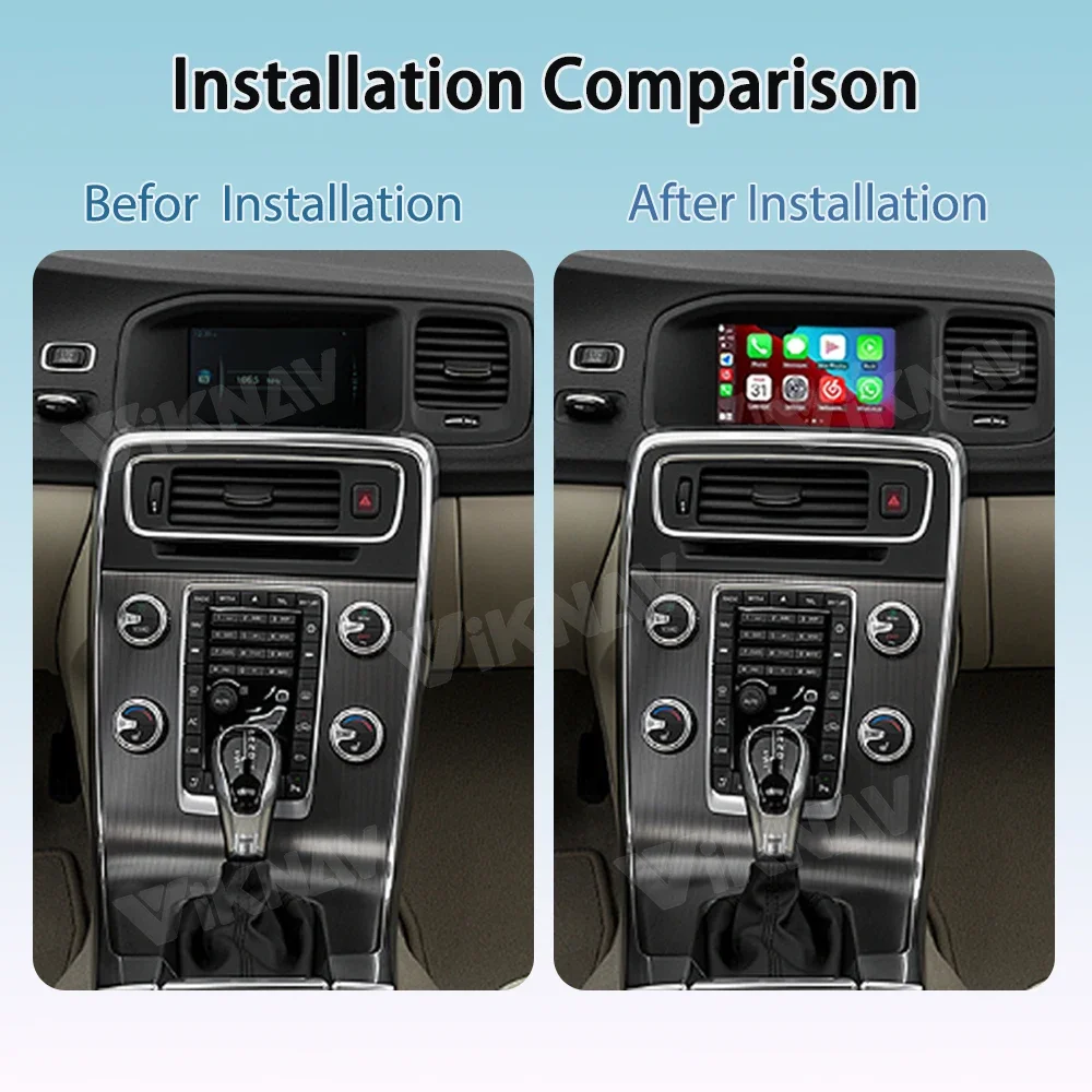Picture 3: Linux System Car Decoding Box Fit for Volvo S60 V60 XC60 2015-2022 Android Auto Wireless CarPlay Upgrade Interface Decoder Box