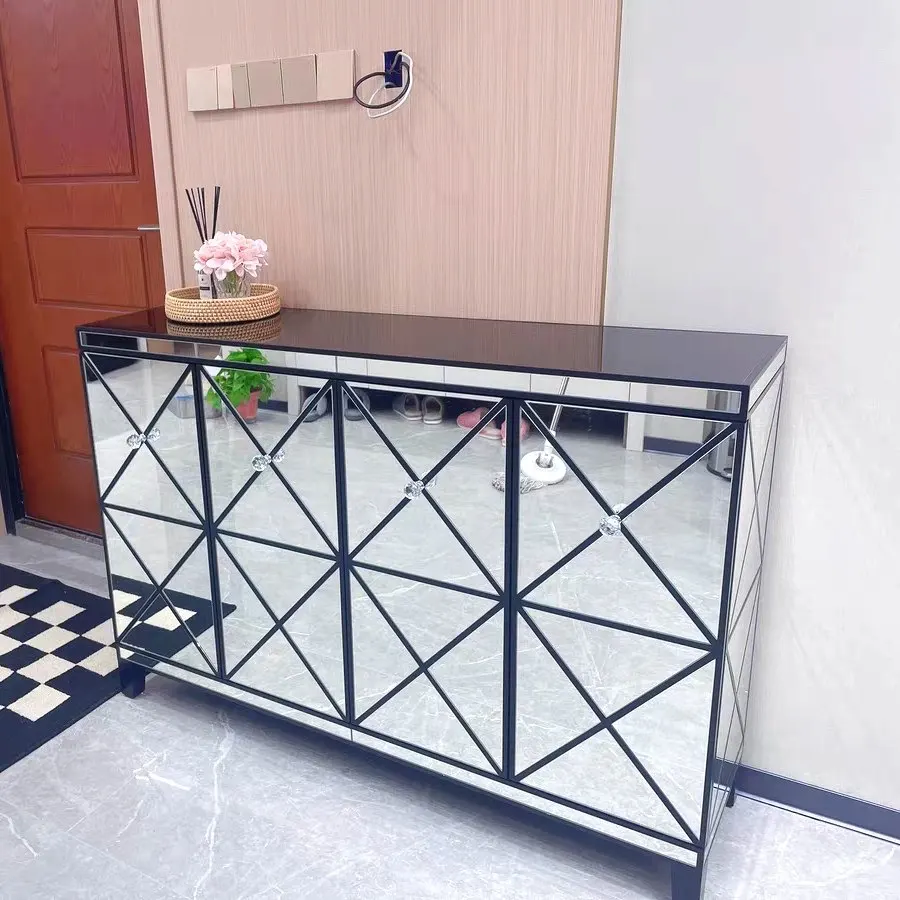 European ultra-thin shoe cabinet light luxury dining side cabinet neoclassical postmodern entrance cabinet