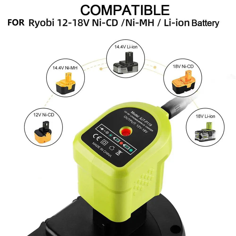 Accessories Fireproof 12V 14.4V 18V P107 P108 Ni-Mh Battery Power Tools Charger For Ryobi Battery Charger