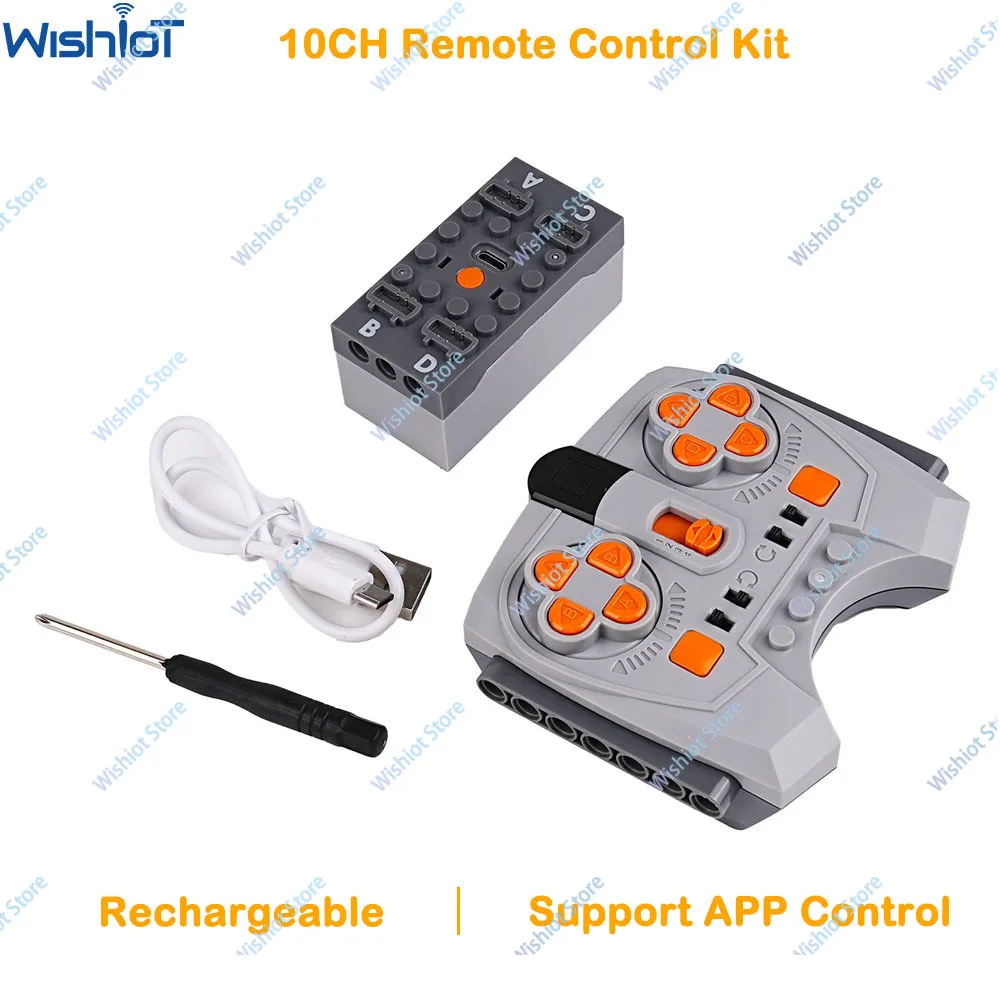 10CH Remote Control Set APP Program Power Pack Compatible with legoeds Buggy Motor DIY Car Mechanical Group Power Modification