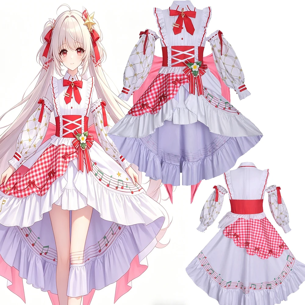 

Костюм для косплея Аниме Миккуку: Платье Лолита к 15-летию Strawberry, женская униформа на Хэллоуин, наряд для ролевых игр