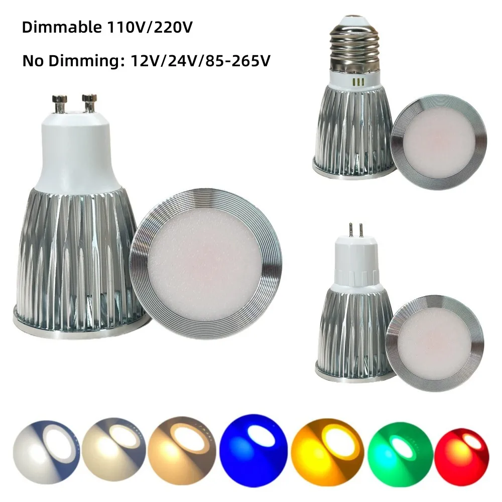 

7W COB Spotlight Bulbs E27 E14 E12 GU10 GU5.3 B22 B15 Mini Bulbs 12V 24V 85-265V Aluminum Led Spot Bulb for Home Useful Lamps