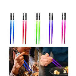 Chopsticks Light Up LED Glowing Light Saber Chop Sticks Reusable Sushi Lightup Sabers Chopstick Set of 1 Pairs