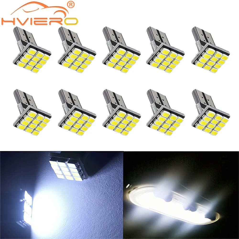 10X White Turn Signal Dome Lamp T10 W5W 194 168 9Led Car Auto Mobile Marker Bulb Interior Lamps Backup Clearance Lighting DC 12V