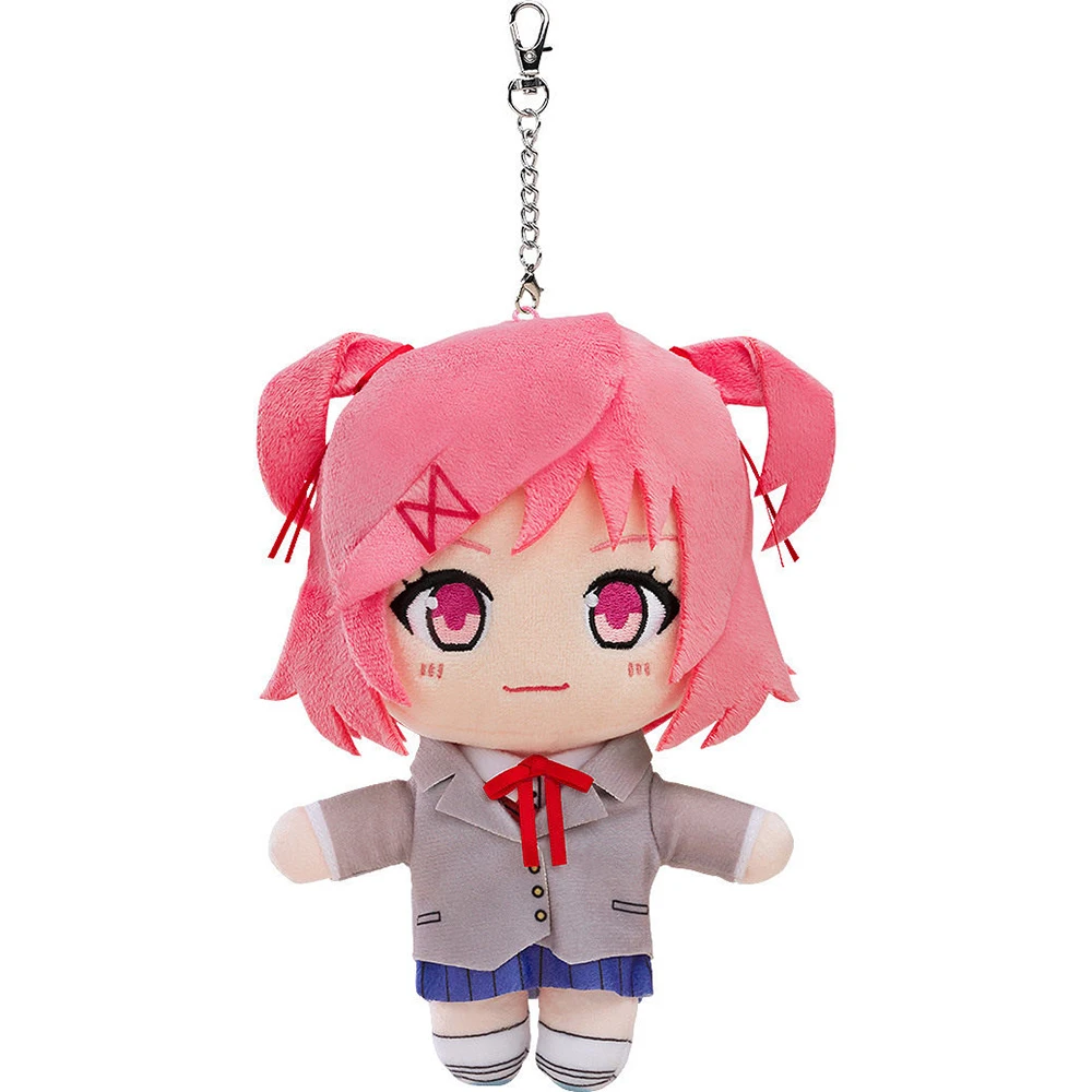 In Stock Original GSC Doki Doki Literature Club! Anime Peripherals Plush Doll Yuri Natsuki Cartoon Doll 17CM Plush Keychain view 4