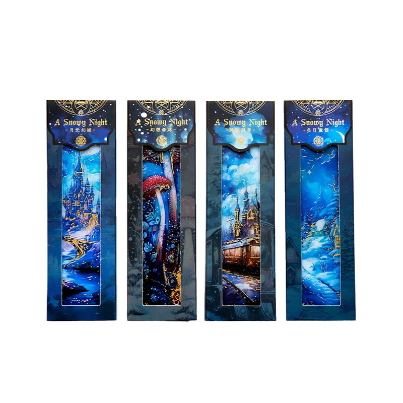 10pcs/pack PP Bookmarks A Snowy Night Fantasy Book Cards Dreamlike Scenery Ins Style