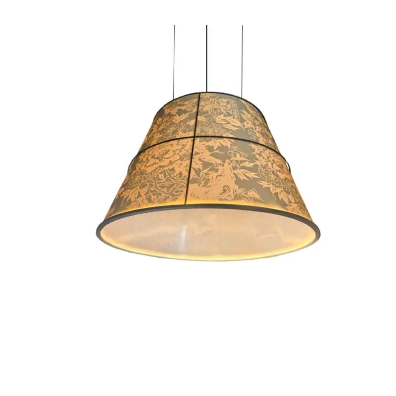 

Simple Restaurant Round Printed Lantern Hot Pot Restaurant Fabric Chandelier Catering Store Hot Pot Restaurant